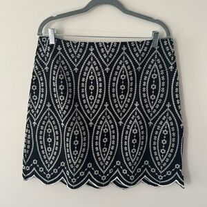 Loft Black and White Skirt